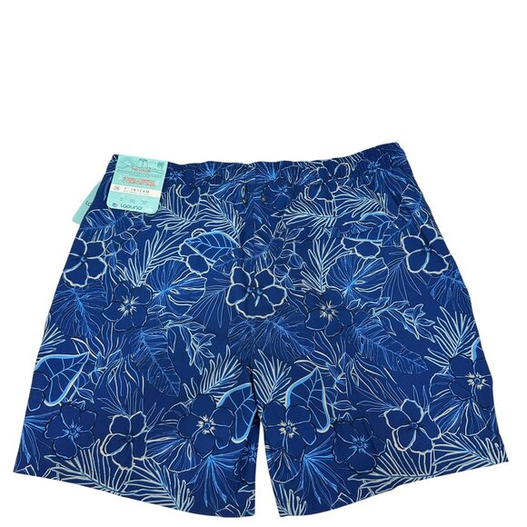 Laguna Swim Mens 2XL Floral Swim Trunks Quick Dry 7" Inseam Blue Relaxed Fit - Picture 8 of 12